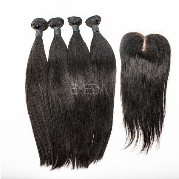 100 human hair extensions with cuticle with lace closures YJ190